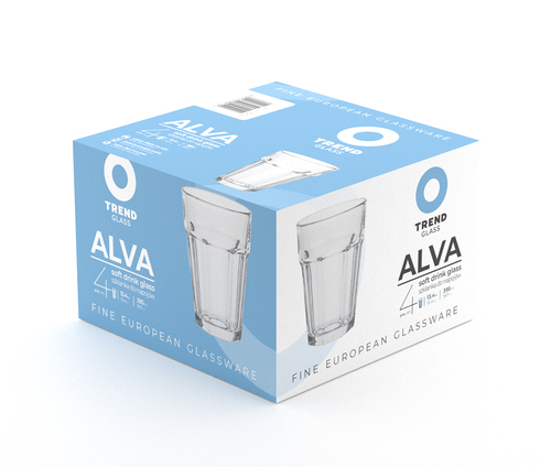 trend alva 70412 kpl 4szt szklanek giga 395ml 2