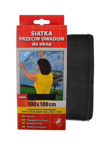 siatka do okna przeciw owadom 100x100cm czarna 41703 2