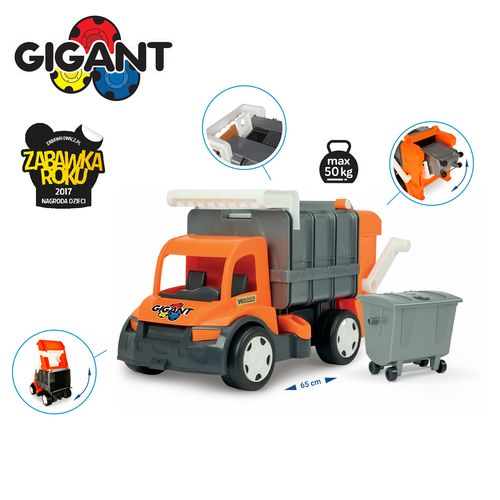 Wader gigant śmieciarka orange/blue 67016 2