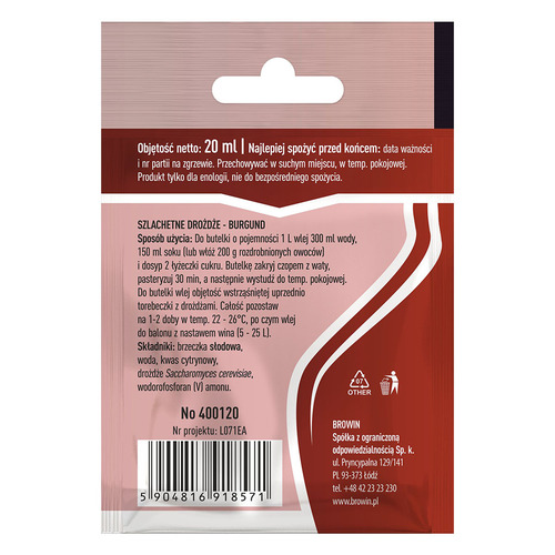 drożdze winarskie Burgund 20ml 400120 2