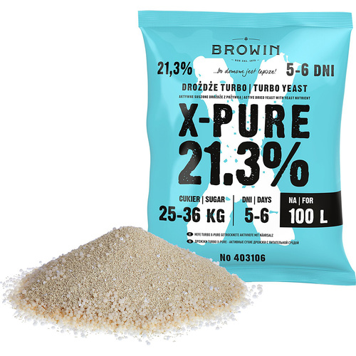 403106 drożdże Turbo X-Pure 21,3% 360g 100l 2