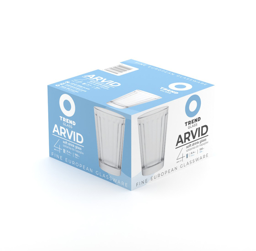 trend Arvid szklanka 72076 h-100 d-70 prążki 4 szt 2