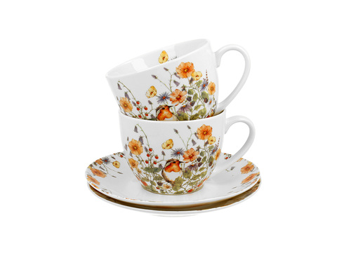 duo 2 filiżanki 280ml ze spodk. wild bird 2
