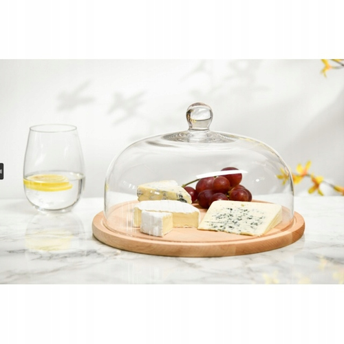 FKL0108026001010 Klosz z drewnianą paterą Glamour 28,5 cm 2