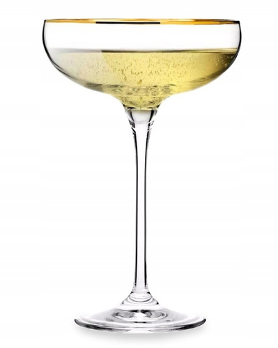 F57B575024020590 Płaskie kieliszki do szampana ze złotym paskiem Harmony GOLD (6szt.) 2