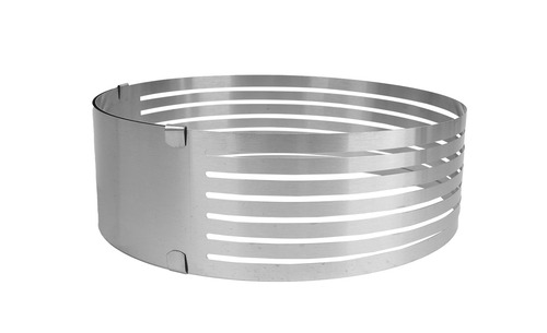 DOMIK Opaska do ciasta z podziałką nierdzewna 24-30x8cm DO-9515 2