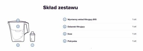 Aquaphor dzbanek filtrujący standard z wkładem B15 Standard czarny 2