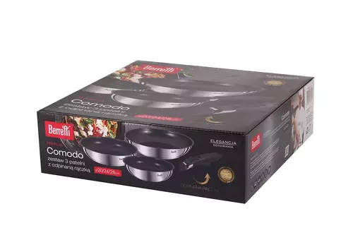 Berretti Comodo Zestaw patelni 4el 20/24/28cm + odp. rączka BR-8785 2