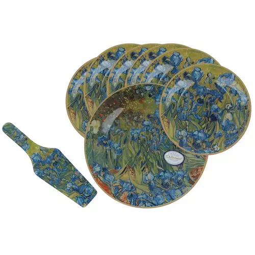 198-7553 Kpl. Patera i 6 talerzyków - V. van Gogh, Irysy 2