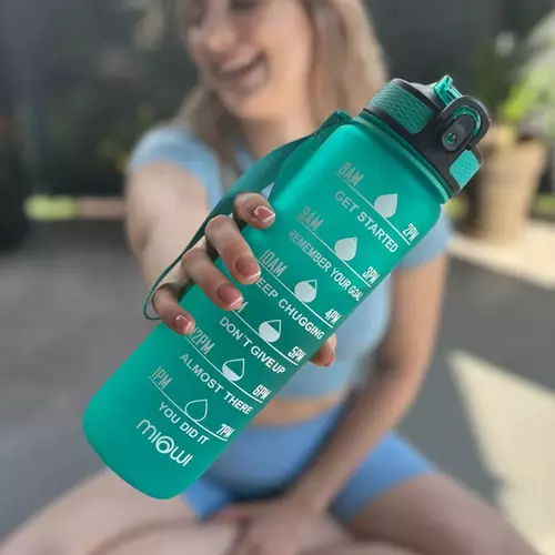 Miowi Butelka na wodę ze słomką 1000ml Turkusowa 3