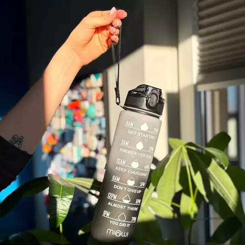 Miowi Butelka na wodę 1000ml Czarno-biała 3