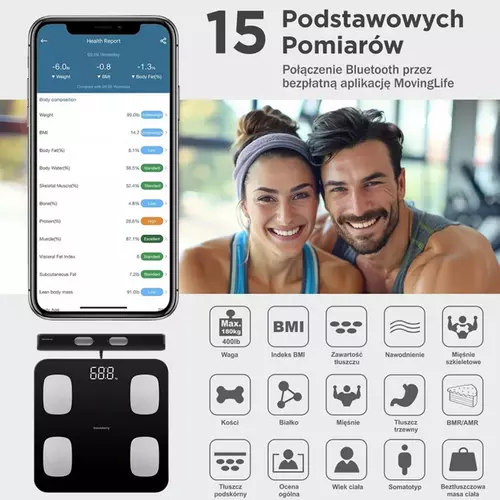KB7852 Waga łazienkowa z uchwytem czarna 4