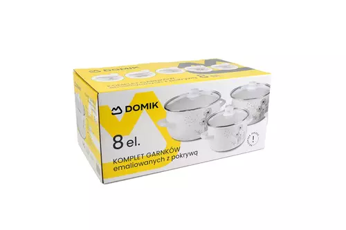DOMIK Kpl. 8cz. garnków emaliowanych Bazylia KO-0152 3