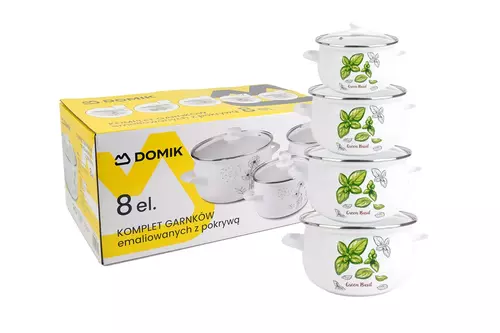 DOMIK Kpl. 8cz. garnków emaliowanych Bazylia KO-0152 5