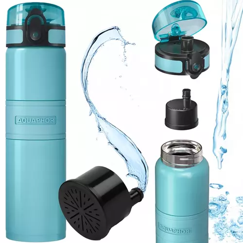 Aquaphor Butelka termiczna filtrująca City Cool 500ml mroźny błękit 3