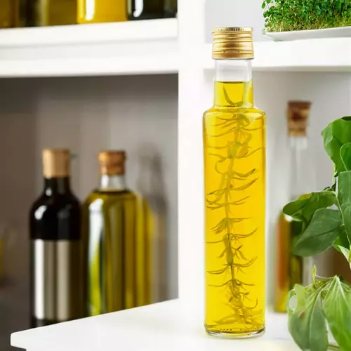 butelka na oliwę/ocet 250ml bezbarwna z zakętką i wkładką niekapek DORICA 3