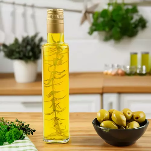 butelka na oliwę/ocet 250ml bezbarwna z zakętką i wkładką niekapek DORICA 5