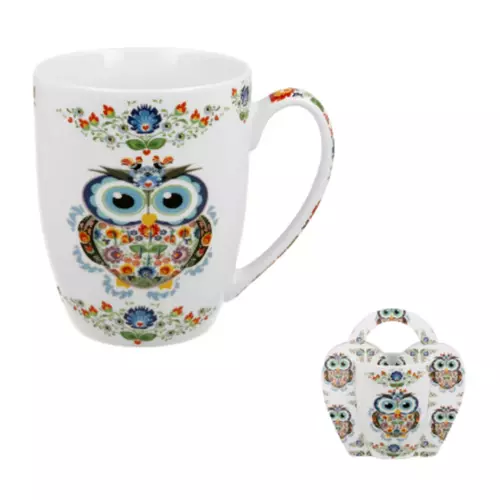 Duo Kubek 350ml w koszyczku Sowa Etno 2