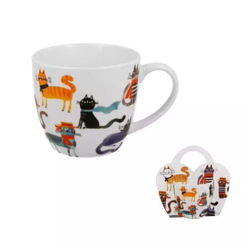 Duo Kubek 460ml w koszyczku - Koci Świat - Stylowe koty 2