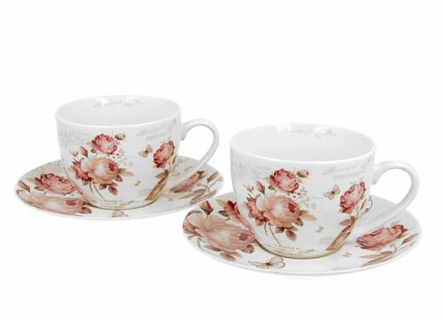 duo secesja 2 filiżanki 280ml ze spodkami 2