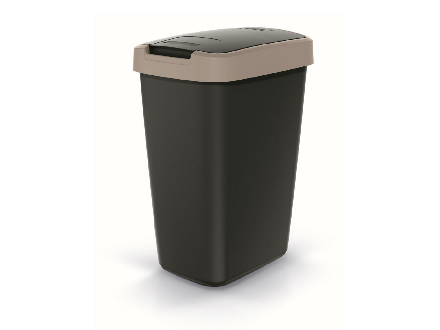 PR Kosz na śmieci 12L Compacta Q - jasny brąz/czarny 1