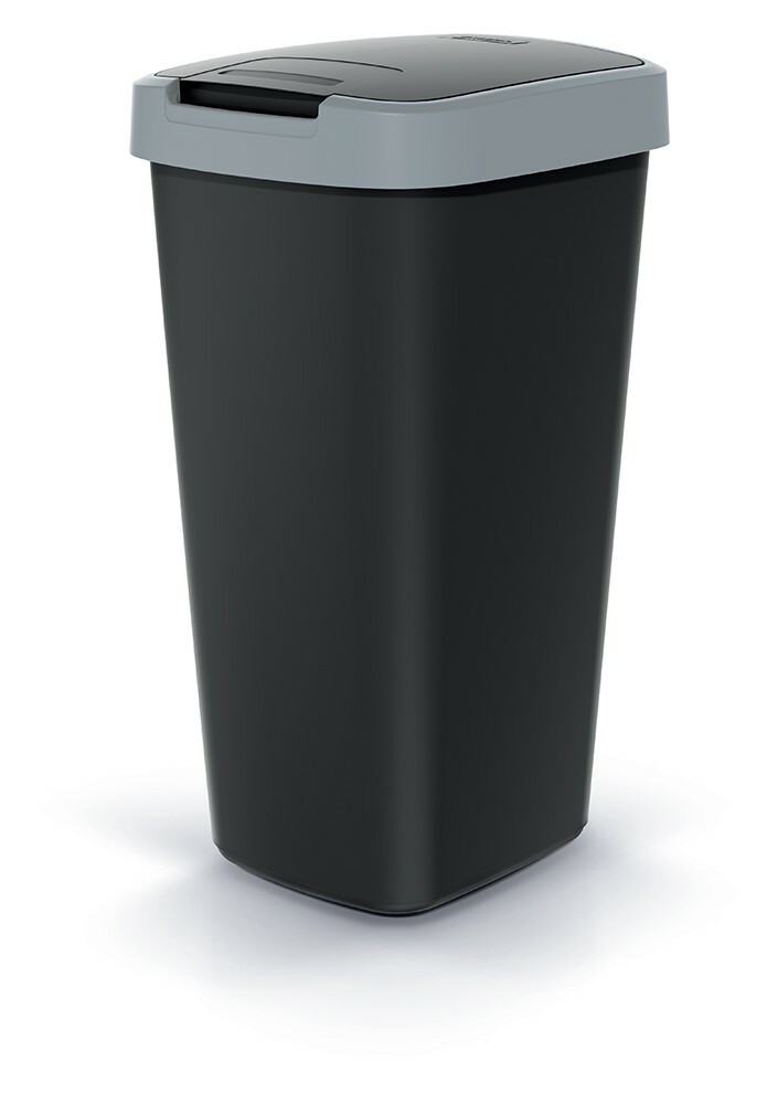PR Kosz na śmieci 25L Compacta Q - smooth gray /czarny 1