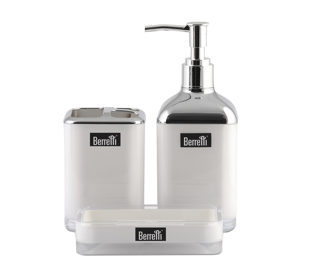 berretti zest. łazienkowy 3 el podw.ścianka+chrom biały BR-7801 1