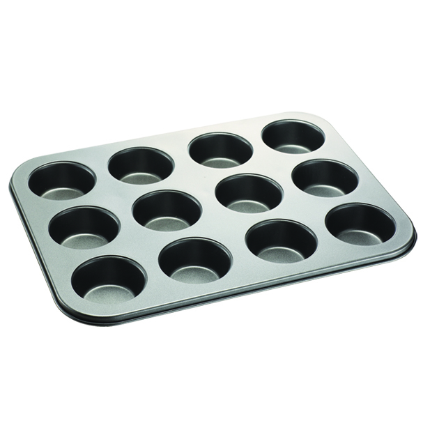 Berretti Torta blacha czarna na 12 mufinek 35x26x2,8cm BR-8747 1