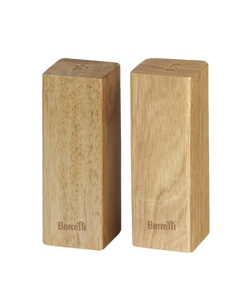 Berretti Solniczka i pieprzniczka drewno kauczukowe 5,5x5,5x15cm BR-9805 1