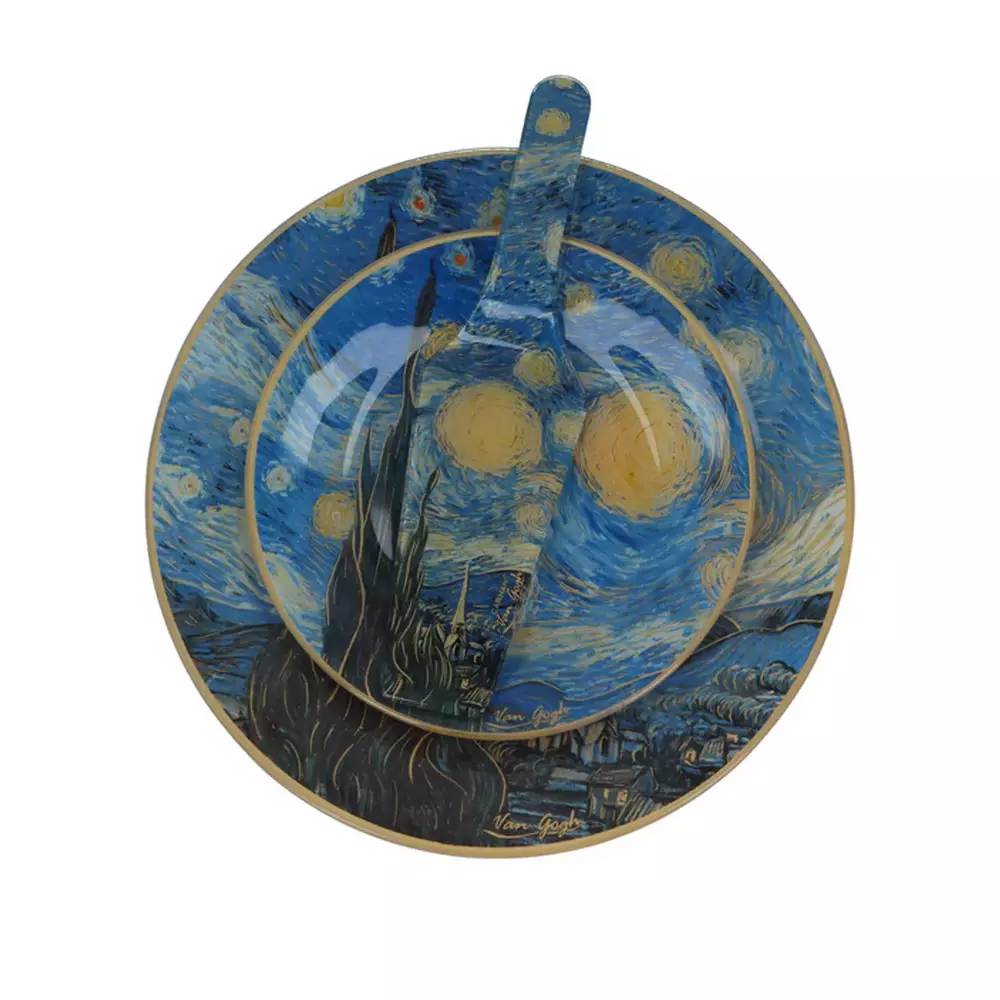 198-7551 Kpl. Patera i 6 talerzyków - V. van Gogh, Gwiaździsta noc 1