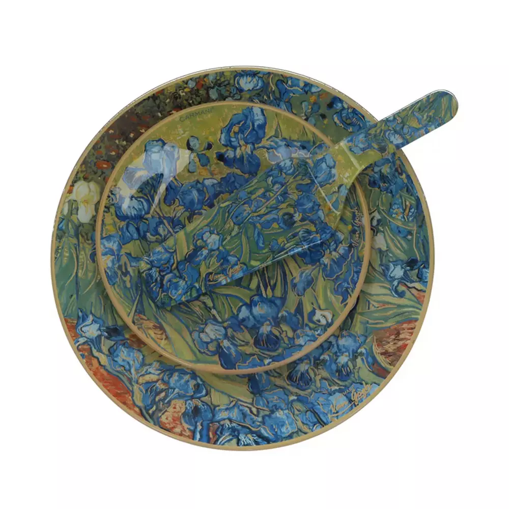 198-7553 Kpl. Patera i 6 talerzyków - V. van Gogh, Irysy 1