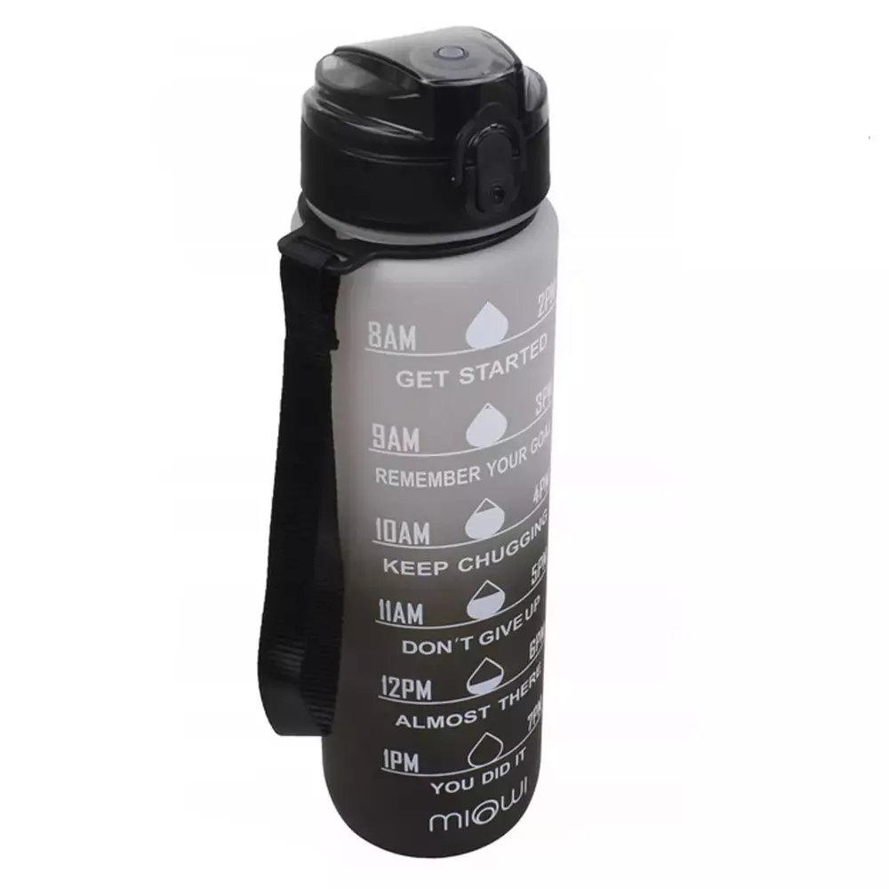 Miowi Butelka na wodę 1000ml Czarno-biała 1