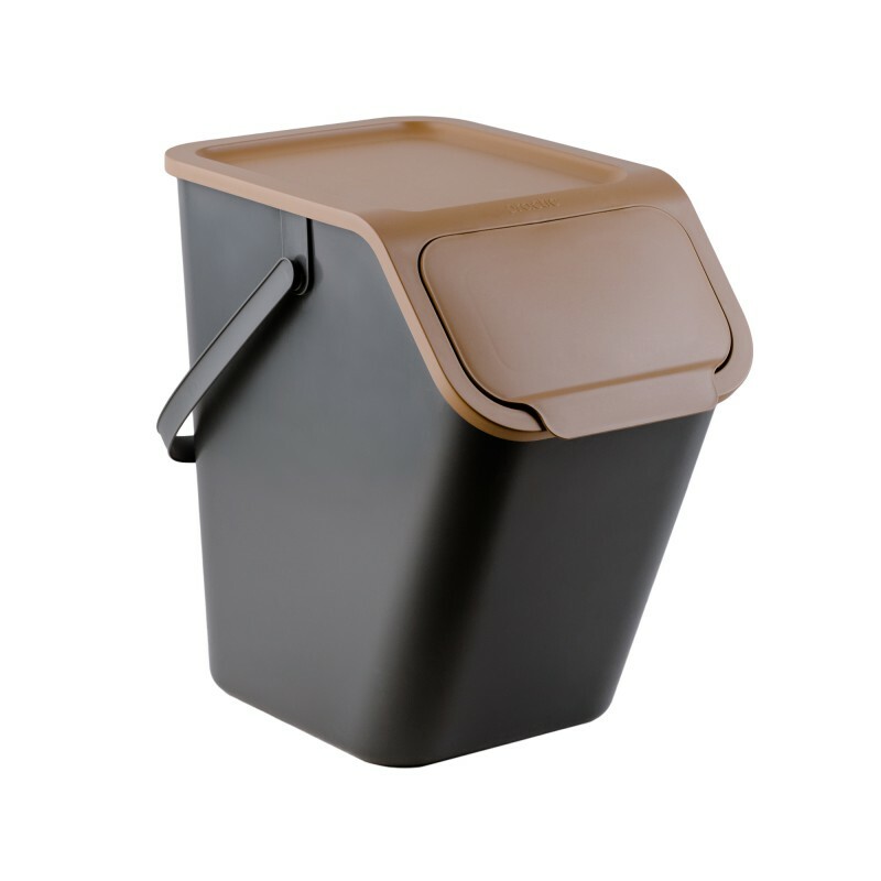 BINI pojemniki do segregacji odpadów black/brąz. 1