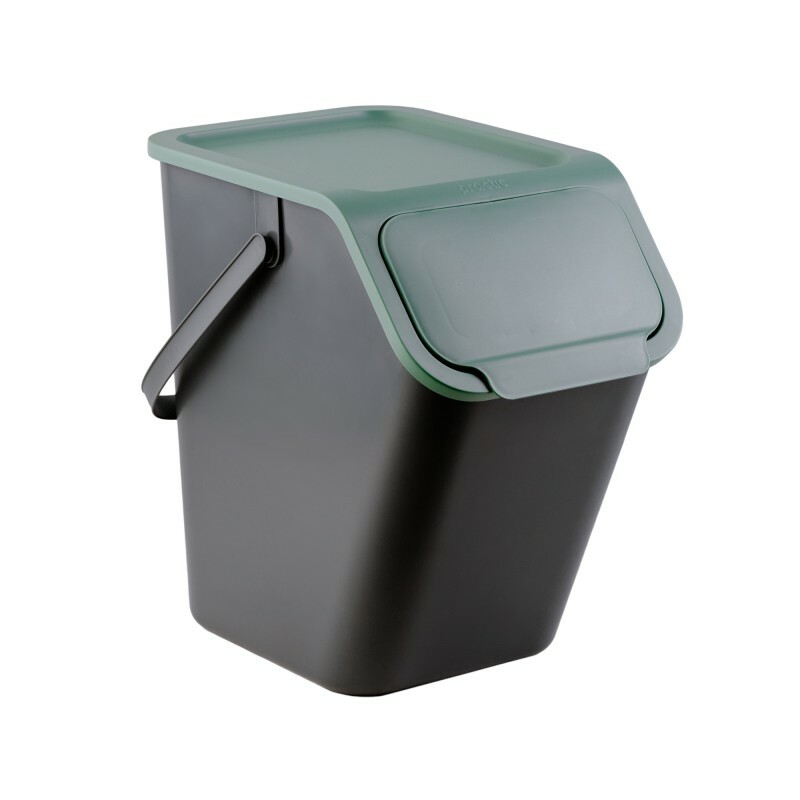 BINI pojemniki do segregacji odpadów black/zielony 1