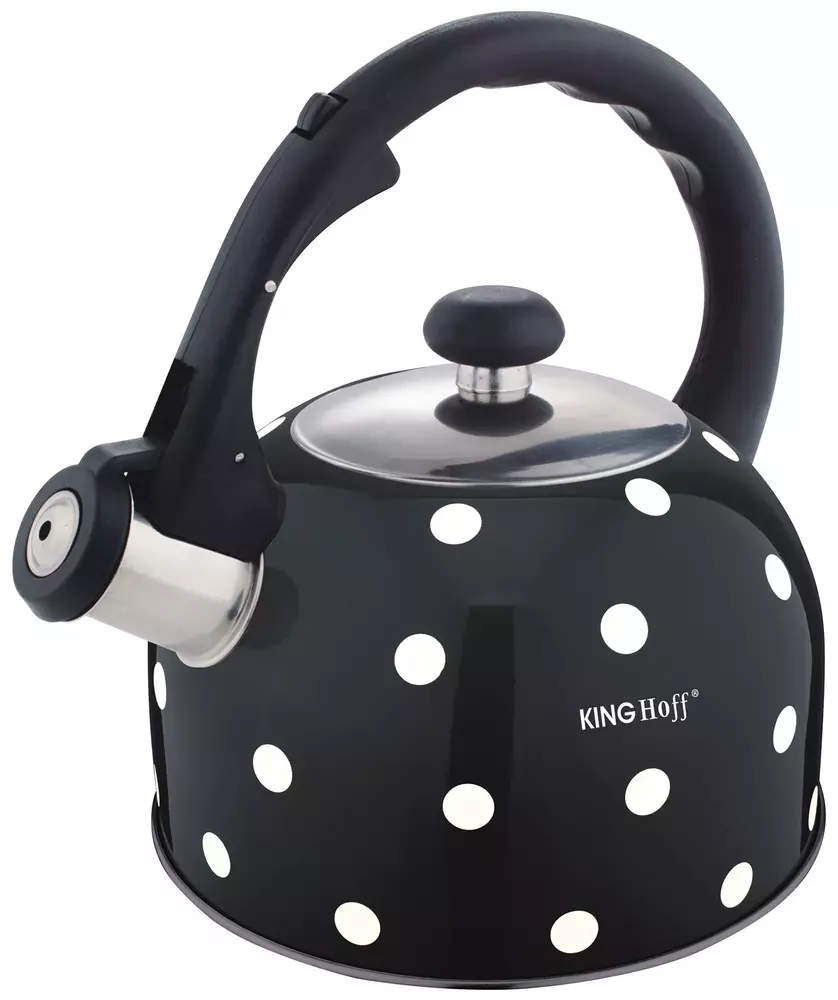 KH1051 czajnik 2,6L metal czarny w białe kropki 1