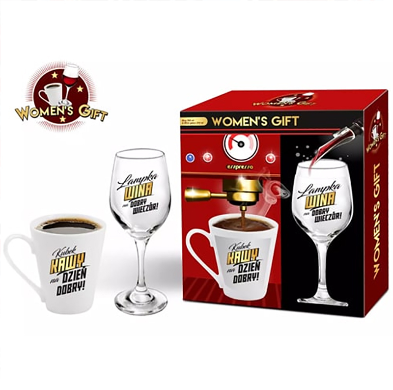WOMENS GIFT zestaw kubek 300ml + kiel. wino 220ml 1
