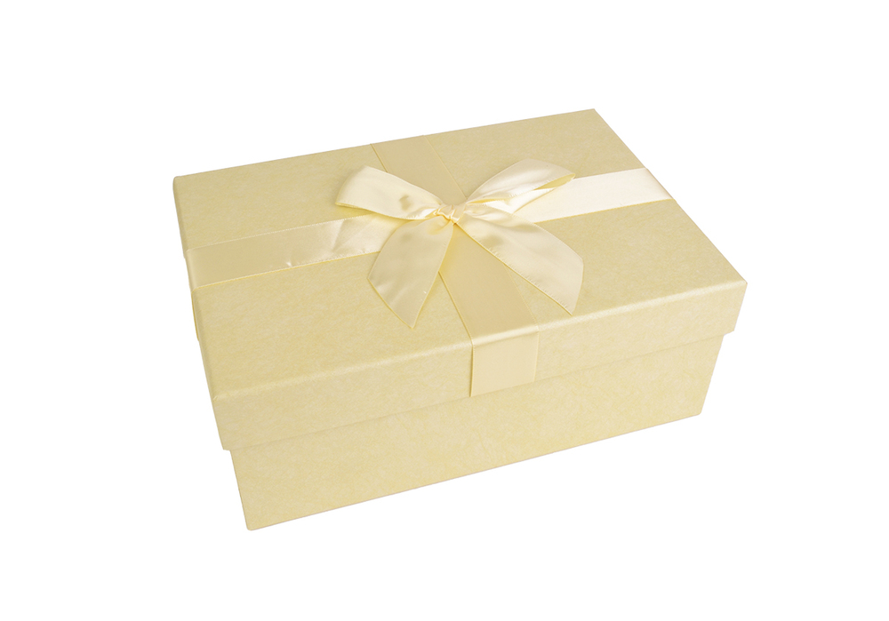 BSJ4362/CR/6 Pudełko z kokardą 30x20x11,5cm perłowy krem 1