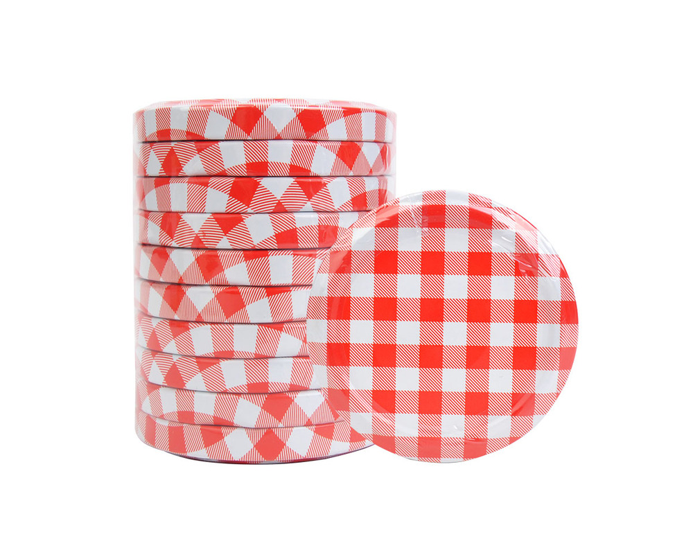 zakrętka fi 66 kratka czerwona pak.10szt 1