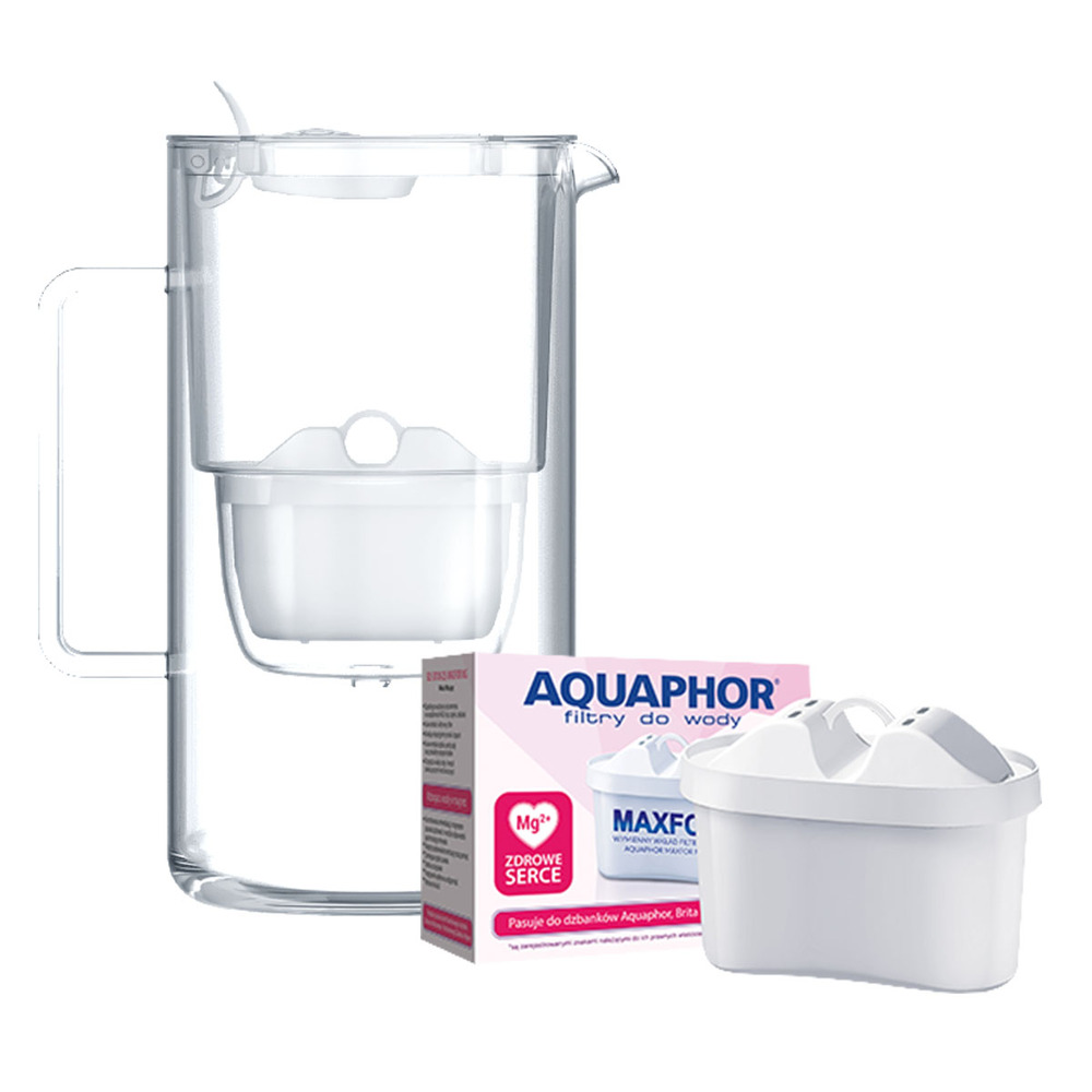 Aquaphor dzbanek szklany Glass 2,5l+wkład magnezowy B25 biały 1