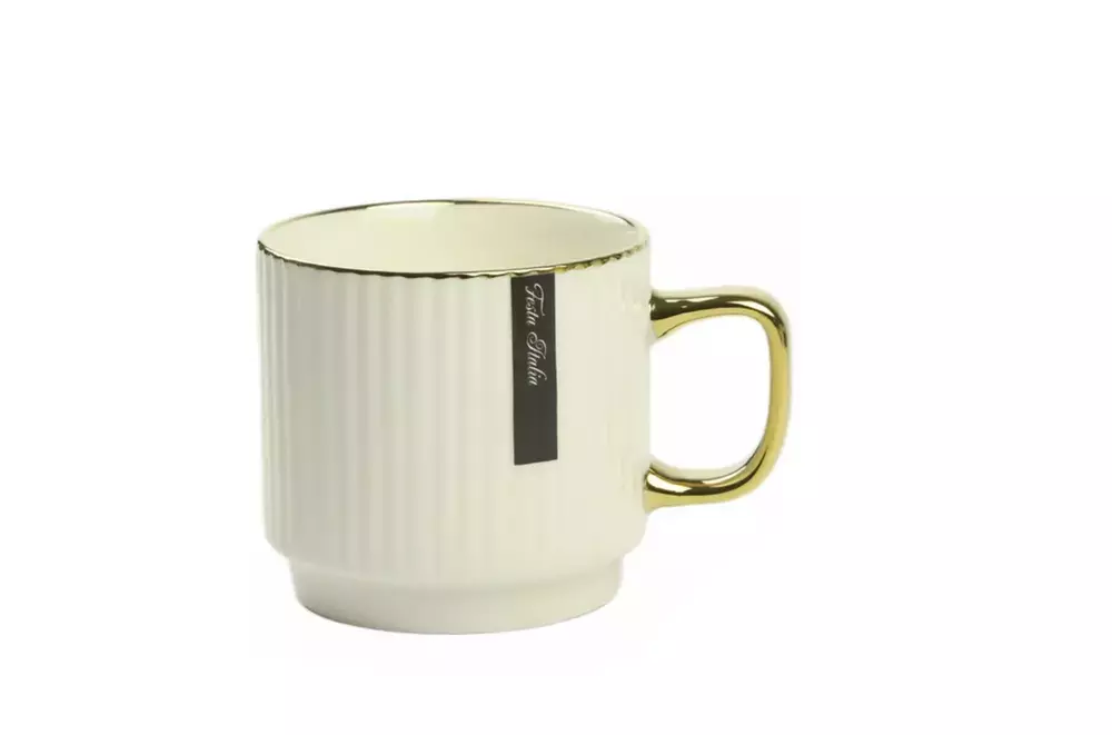 Kubek porcelanowy 320ml złoty/biały PL24010B 1