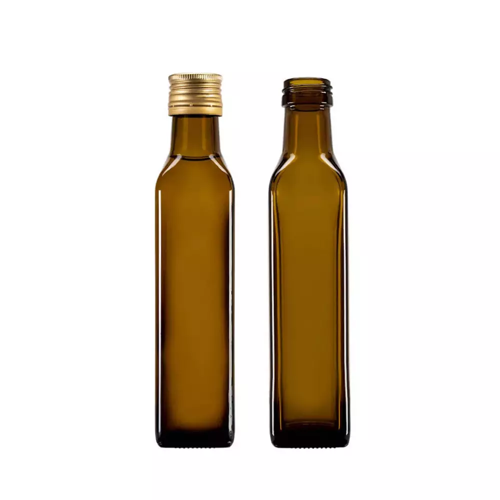 butelka na oliwę/ocet 250ml oliwkowa z zakętką i wkładką niekapek MARASCA 1