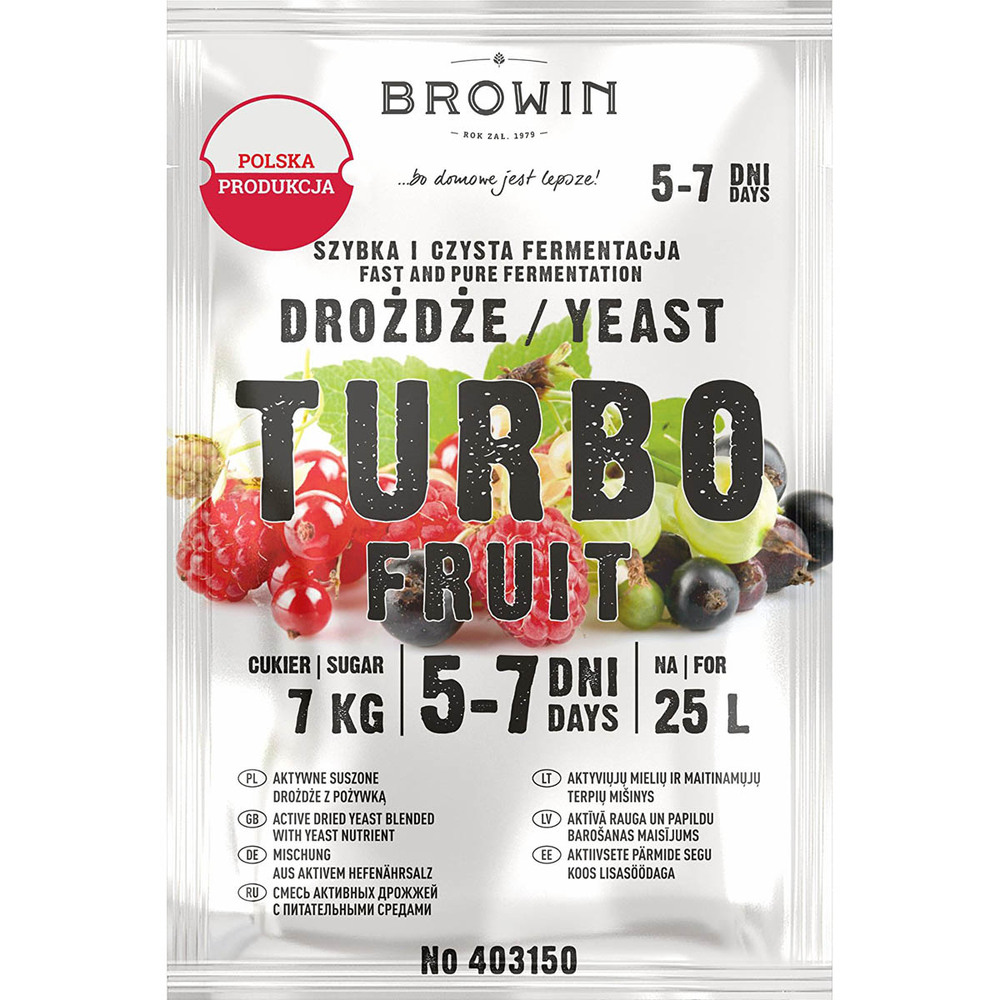 drożdże gorzelnicze TurboFruit 5-7 dni 40g 403150 1