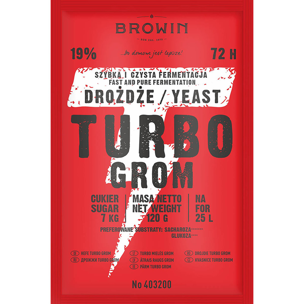 drożdże gorzelnicze Turbo Grom 72h- 120g 403200 1
