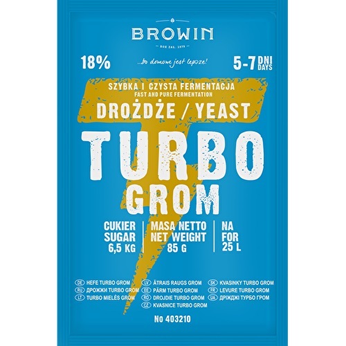 Drożdże gorzelnicze turbo grom 5-7 dni 85g 403210 1