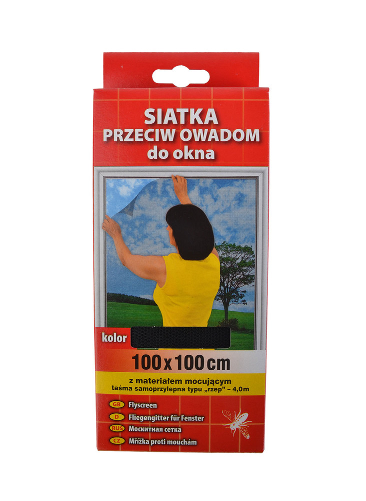 siatka do okna przeciw owadom 100x100cm czarna 41703 1