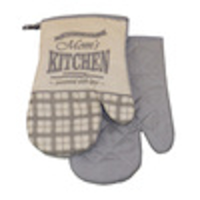 2 rękawice kuchenne Mom kitchen szare retro 1
