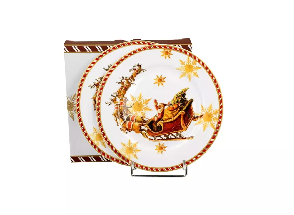 Duo 2 Talerze deserowe Santa on Sleigh 1