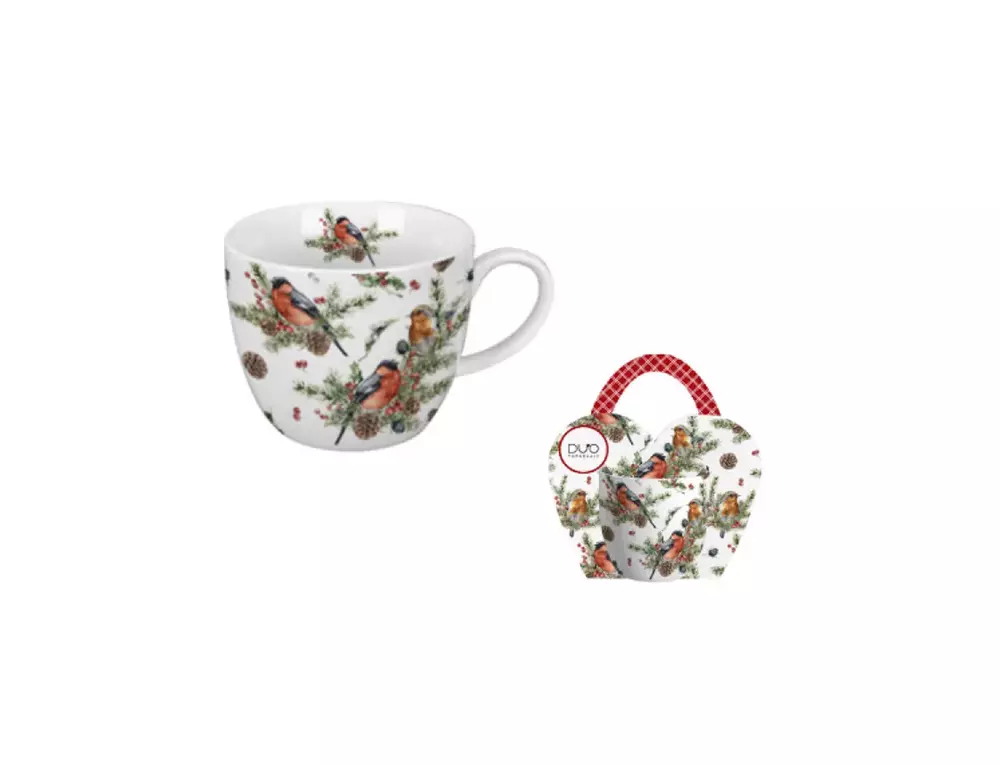 Duo Kubek 460ml w koszyczku Christmas Birds 1 1