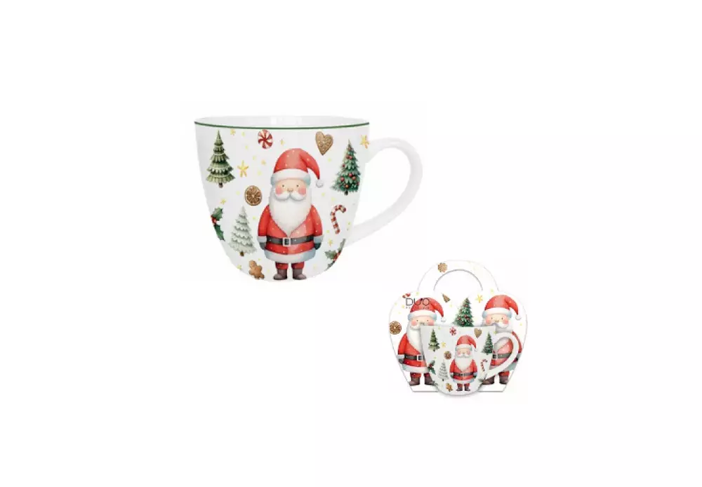 Duo Kubek 460ml w koszyczku Santa Claus 1