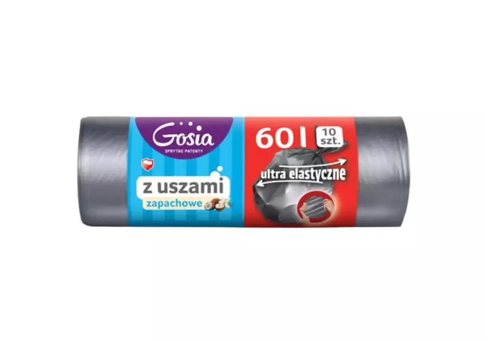 gosia woreczki z uszami srebrne ultra elastyczne 60l /10szt 1